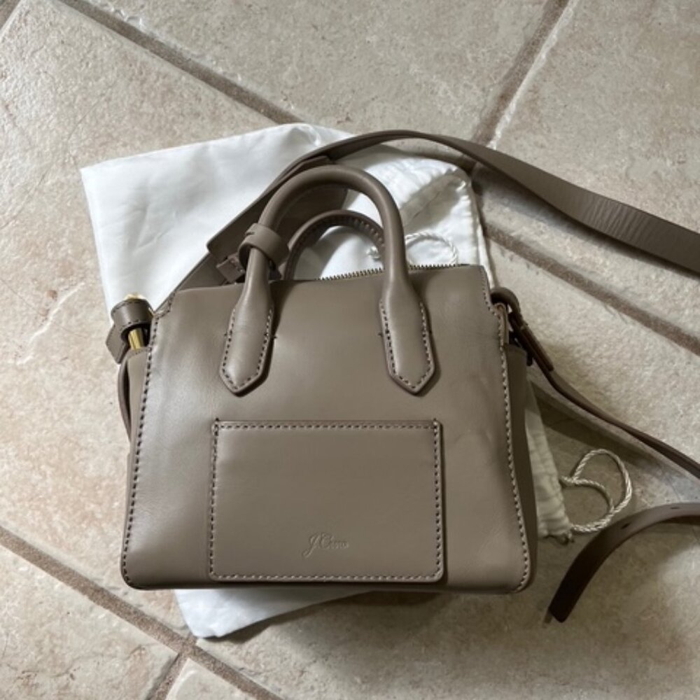 J. Crew Harper mini satchel in Italian leather DESERT CANYON (Taupe grey)